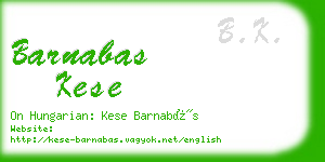 barnabas kese business card